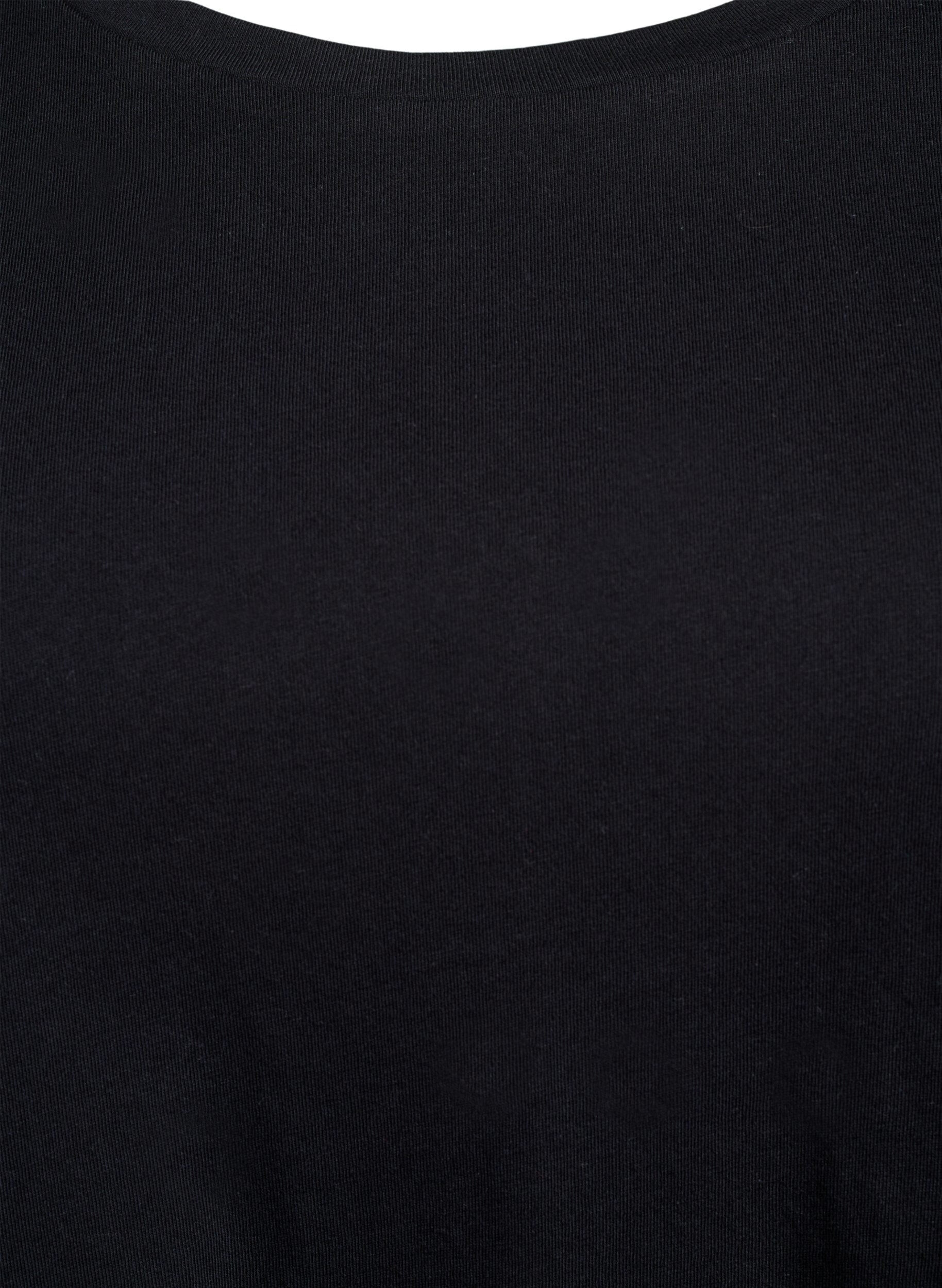 ZizziT-shirt &agrave; col rond et coupe &eacute;vas&eacute;e, Noir, Packshot image number 2