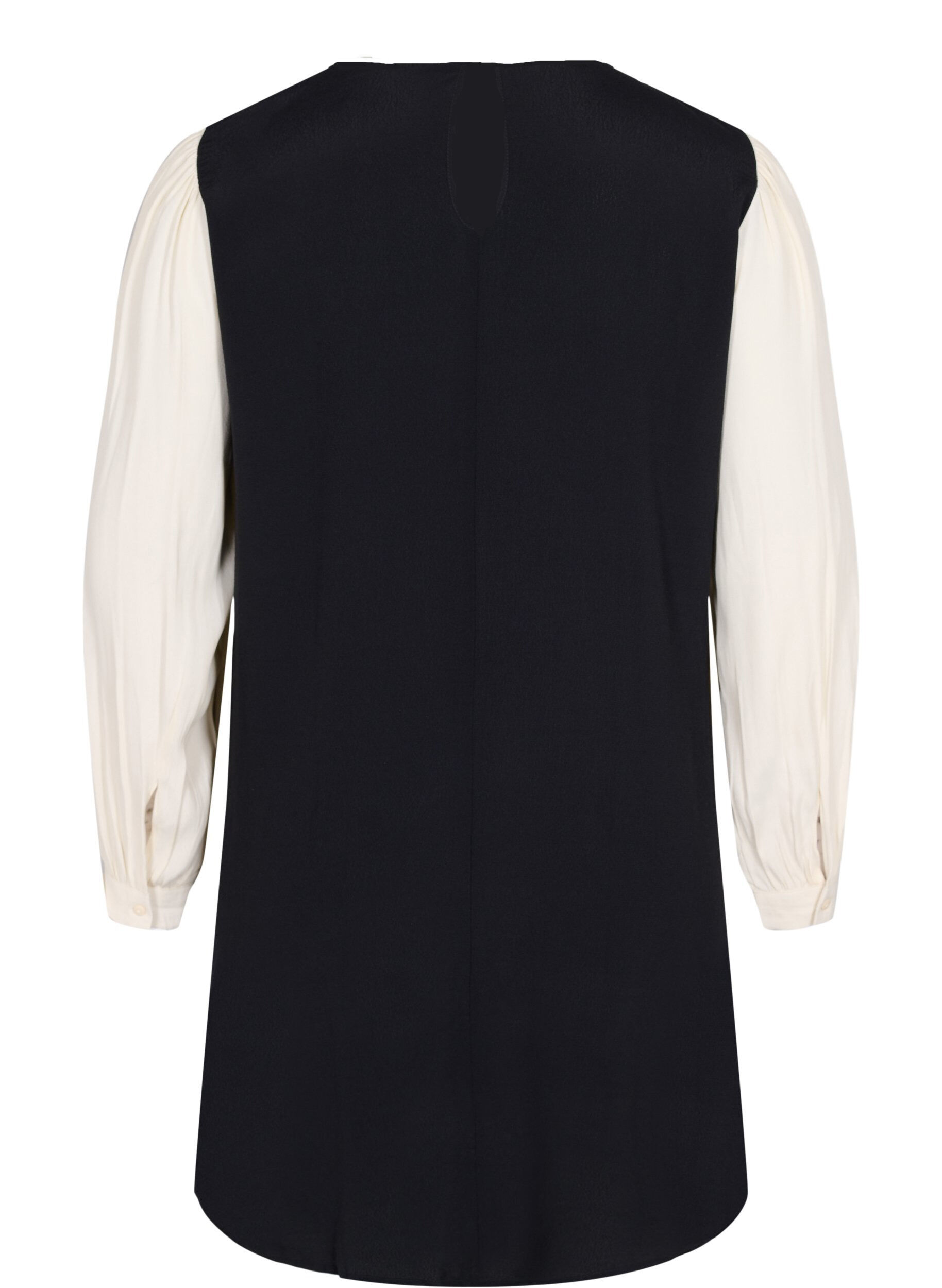 Zizzi Robe &agrave; manches longues en viscose, Black w. Cloud D., Packshot image number 1