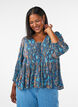 Blouse &agrave; imprim&eacute; cachemire et d&eacute;tails en dentelle, Bleu Clair, Model image number 0