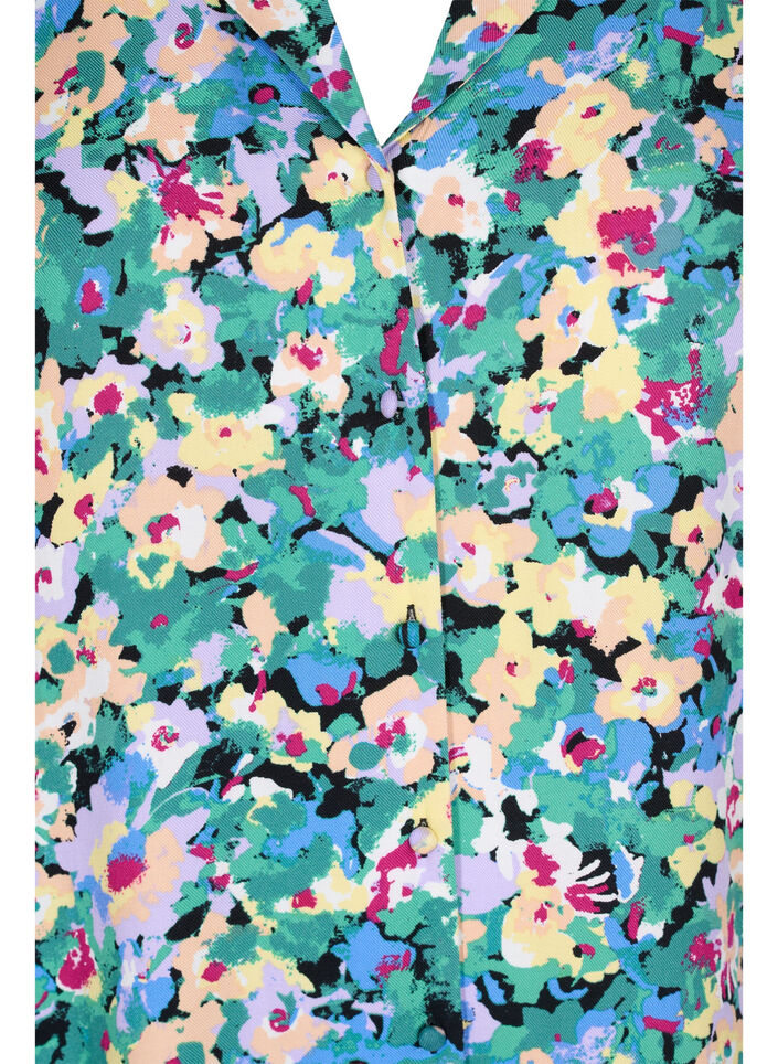 Chemise en viscose imprimée avec col en V, Multi AOP, Packshot image number 2