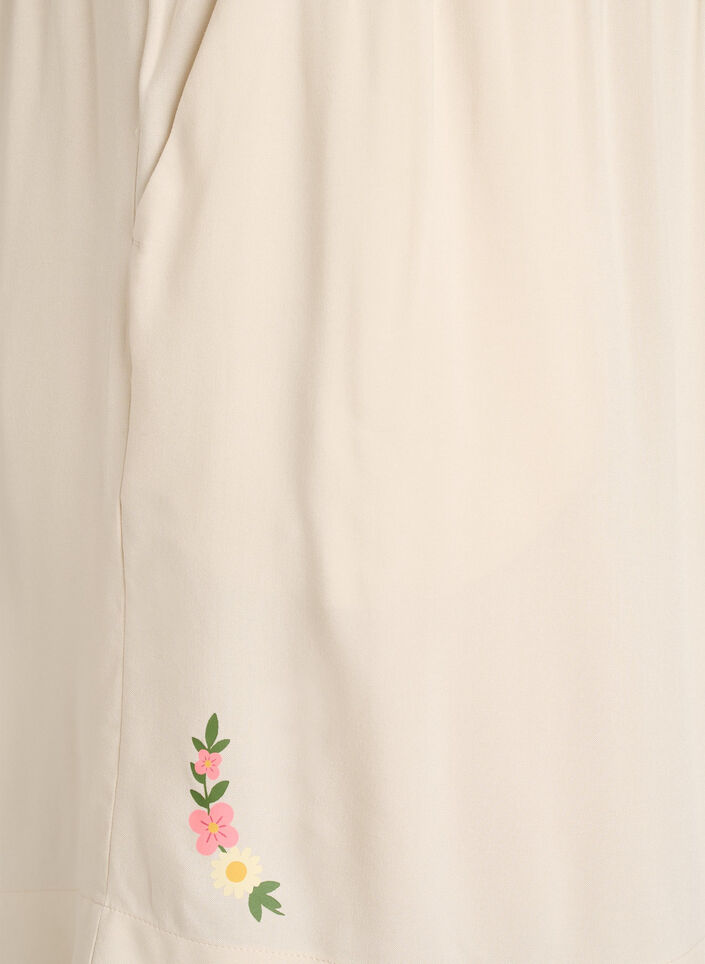 Short de pyjama ample taille haute en viscose, Beige, Packshot image number 3