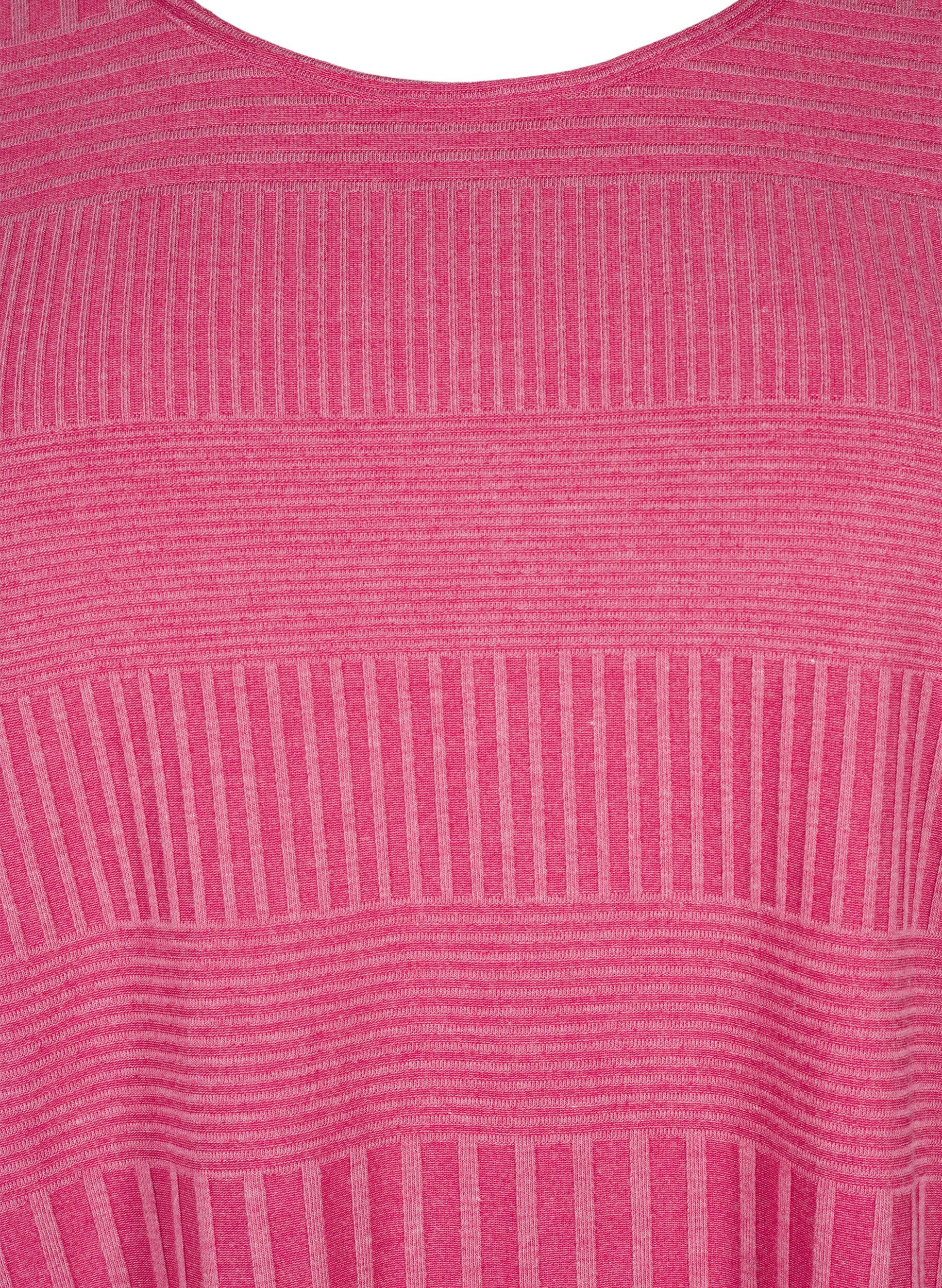 Zizzi Blouse avec manches 3/4 et motif ray&eacute;, Malaga Mel., Packshot image number 2