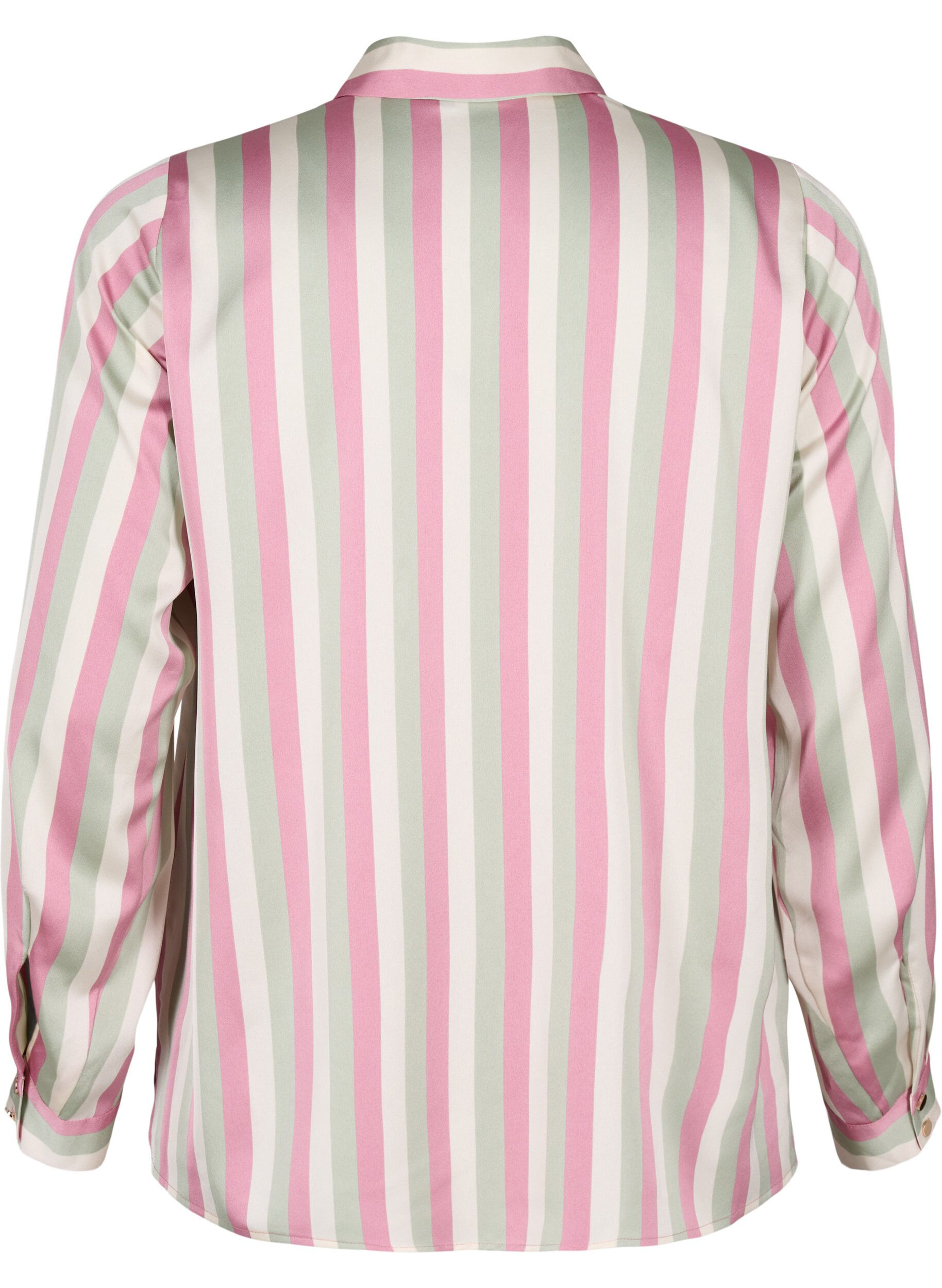 Zizzi Chemises en satin ray&eacute;, Rose Stripe, Packshot image number 1