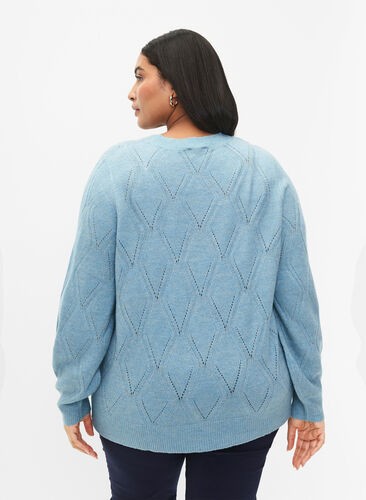 Pull en tricot avec motif à trous, Reef Waters Mel., Model image number 1
