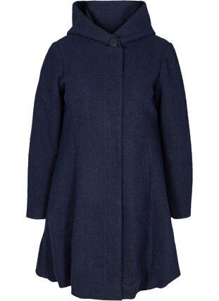 Long manteau en laine, Black, Packshot image number 0