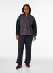 Sweatshirt avec manches en mati&egrave;re teddy et col montant, Gris anthracite, Model image number 1