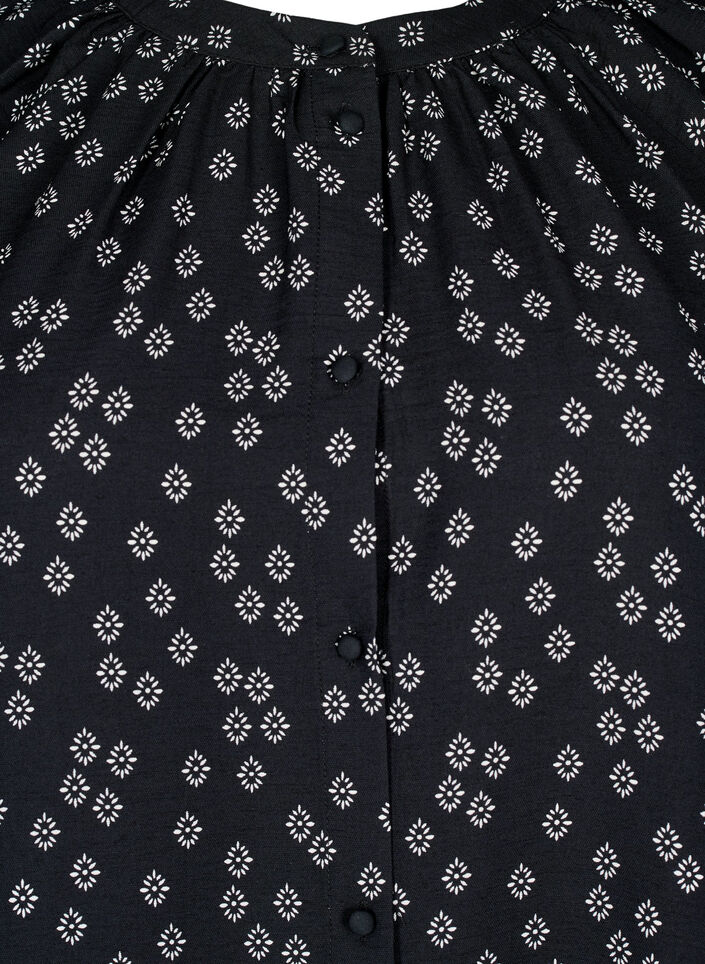 Tunique à manches longues avec imprimé floral, Noir, Packshot image number 2
