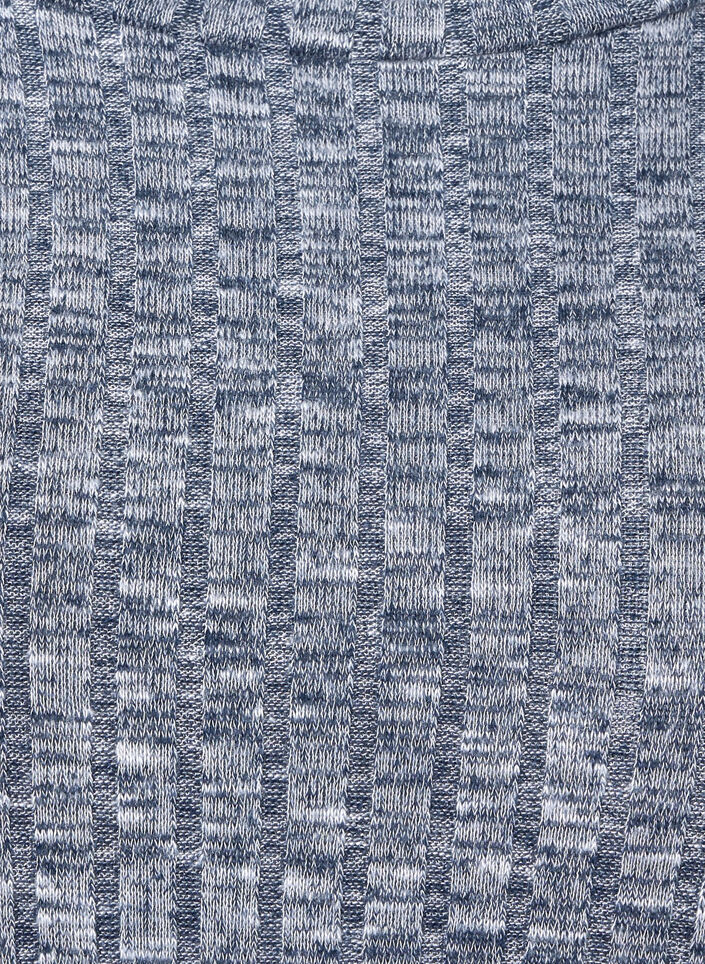 Blouse mélangée avec col rond et manches 3/4, Dress Blues Mel., Packshot image number 3