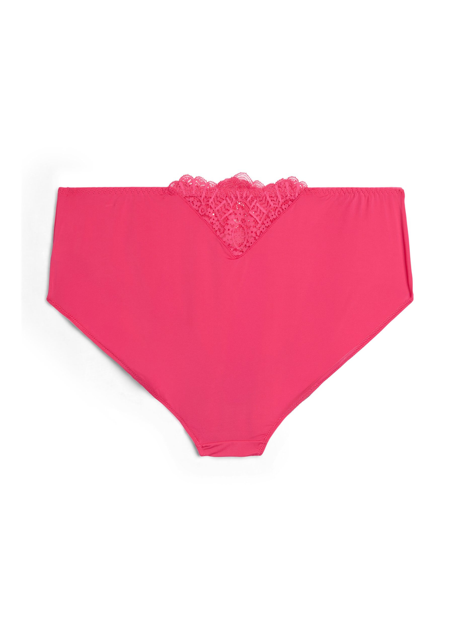 Zizzi Culotte brief en microfibre avec dentelle, Rose, Packshot image number 1