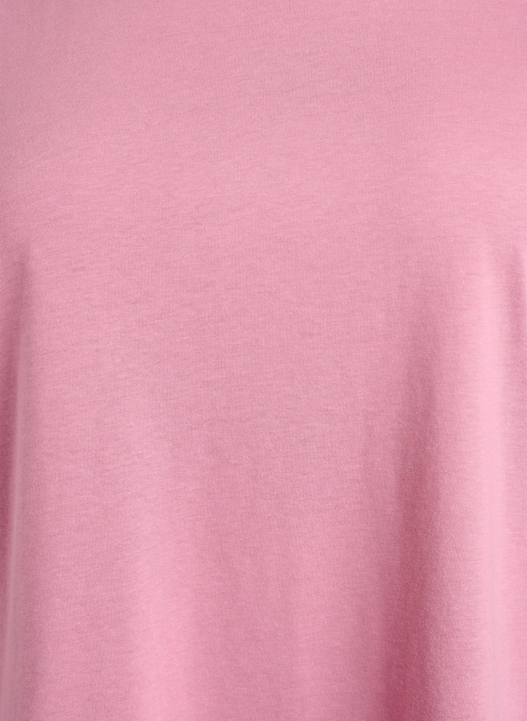 Zizzi T-shirt &agrave; manches courtes en coton m&eacute;lang&eacute;, Rose, Packshot image number 2