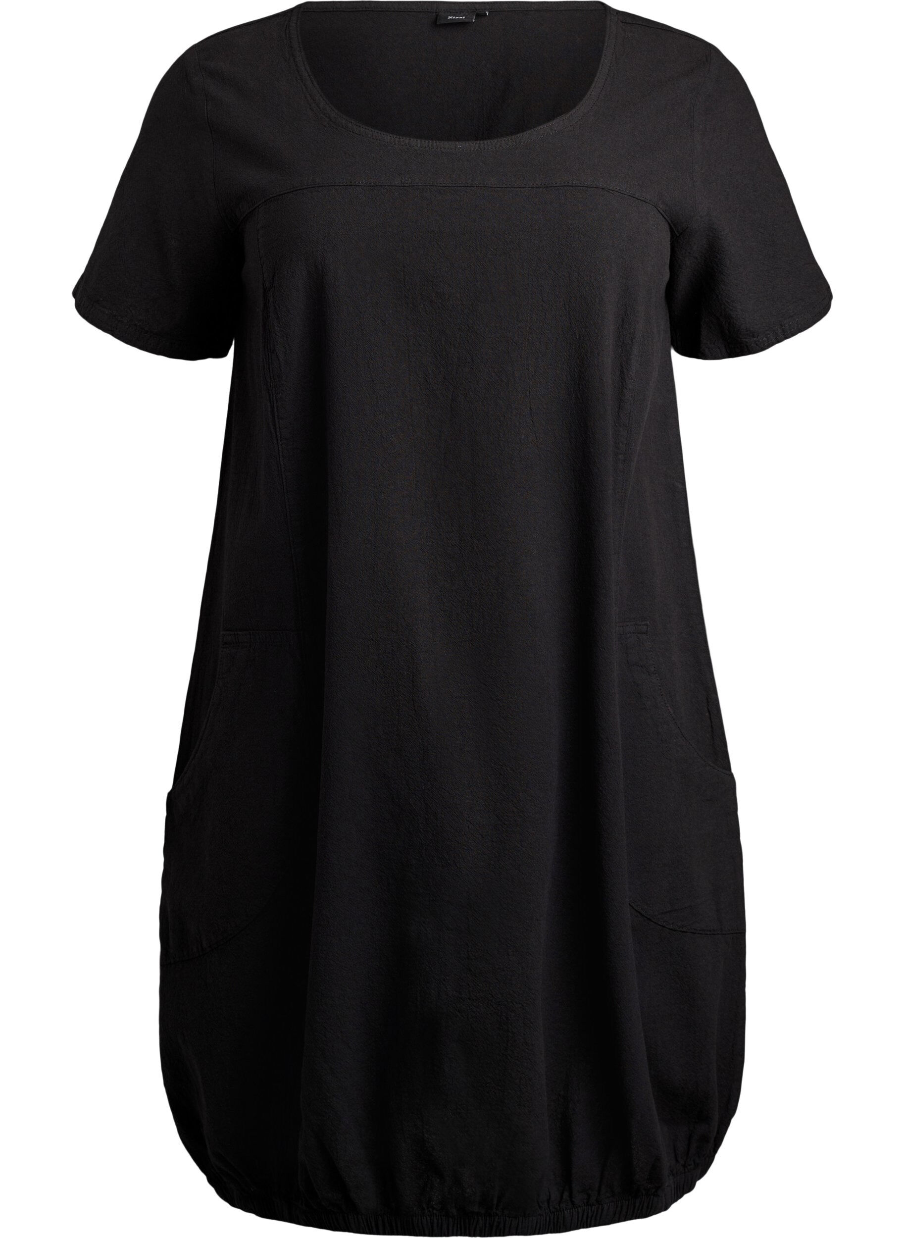 Robe en coton &agrave; manches courtes