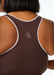 Brassière de sport à dos nageur avec finitions contrastantes, Marron, Model image number 3