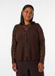 Top sans manches &agrave; texture ondul&eacute;e et fermeture boutonn&eacute;e, Marron, Model image number 0