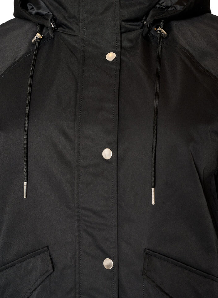 Parka matelass&eacute; avec une capuche amovible, Noir, Packshot image number 2