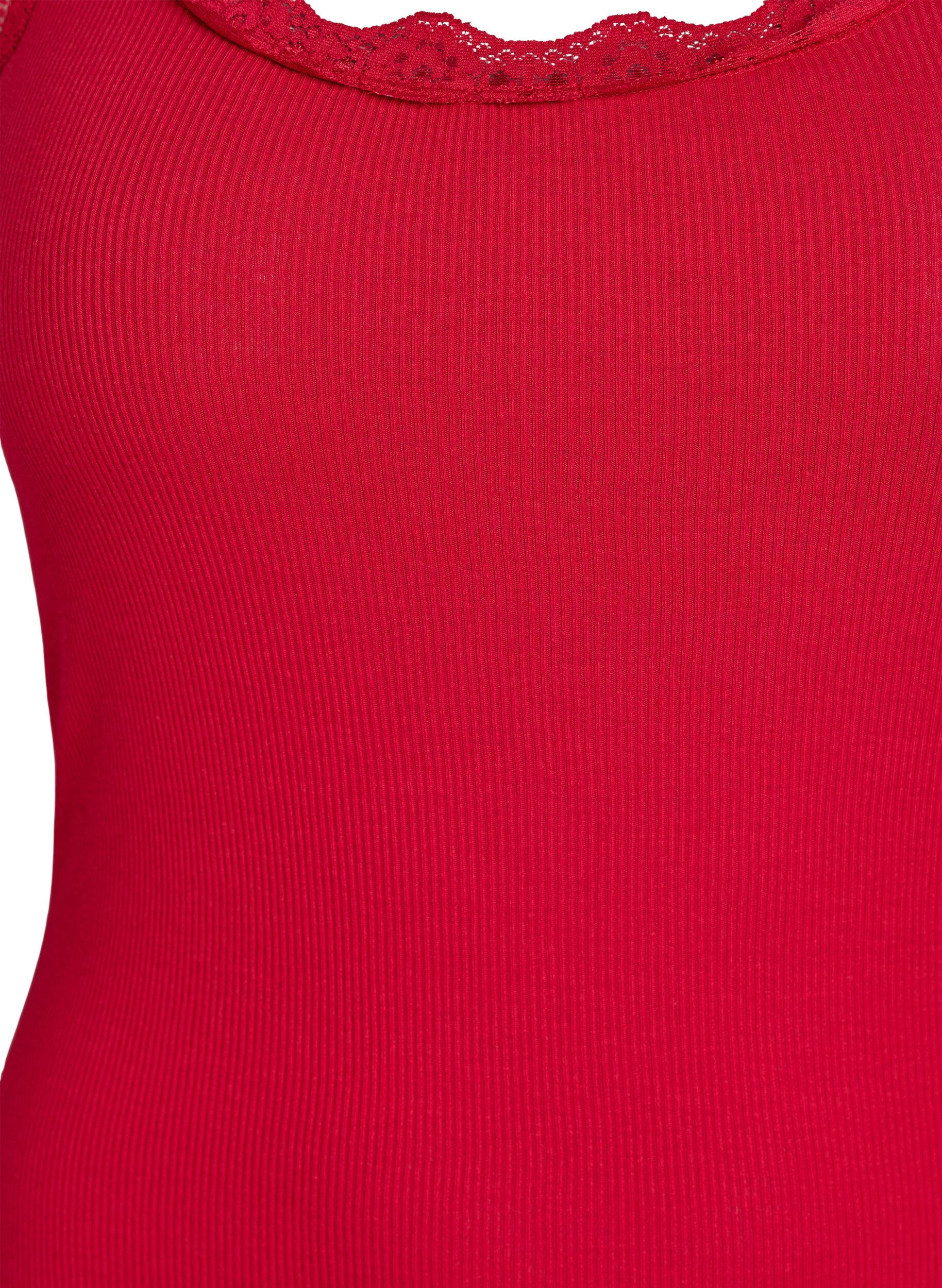 ZizziHaut avec bordure en dentelle, Rouge, Packshot image number 2