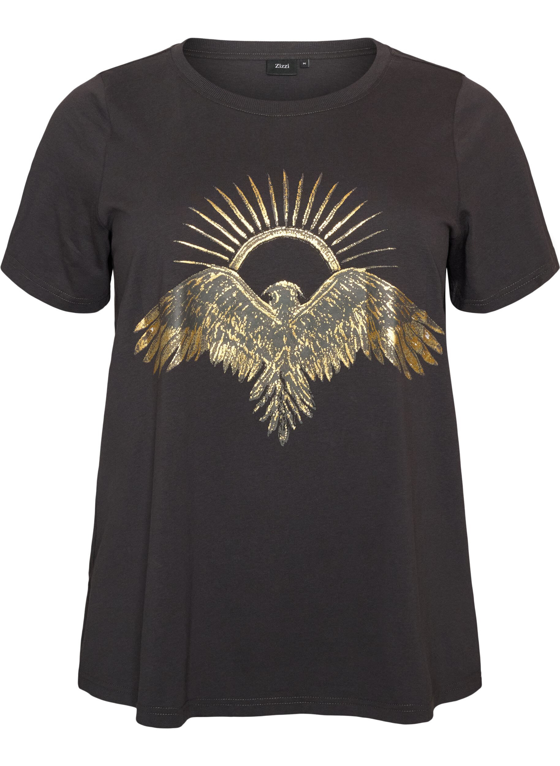T-shirt en coton avec imprim&eacute; devant