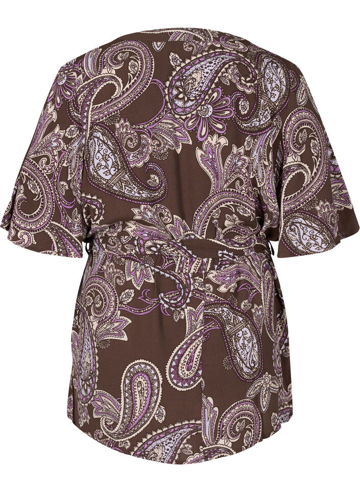 Tunique en viscose imprimée avec lien, Bracken Paisley, Packshot image number 1