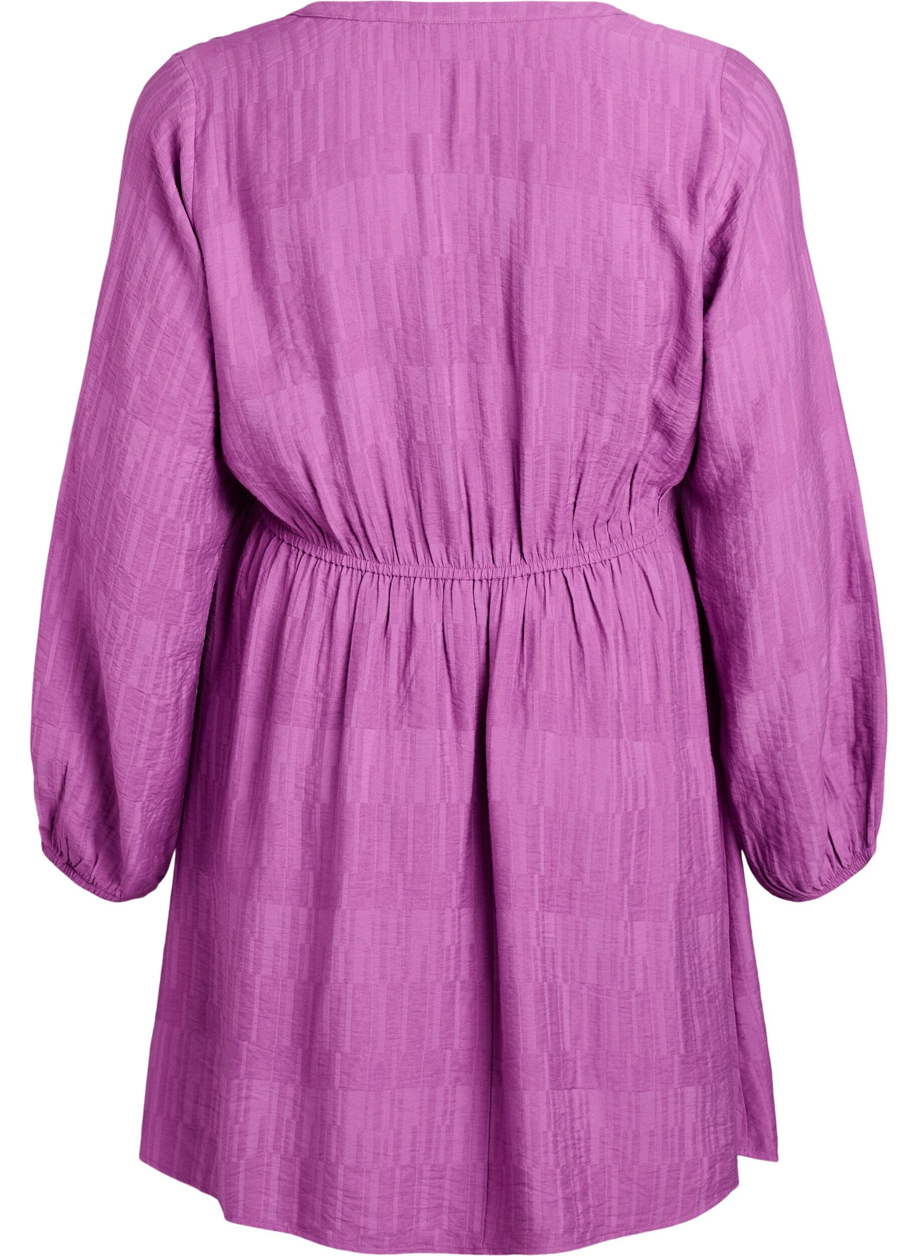 Zizzi Robe courte textur&eacute;e effet portefeuille, Violet, Packshot image number 1