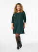 Robe courte &eacute;vas&eacute;e &agrave; manches 3/4, Vert fonc&eacute;, Model image number 1