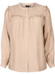 Chemise blouse avec volants et plis, Stucco, Packshot image number 0
