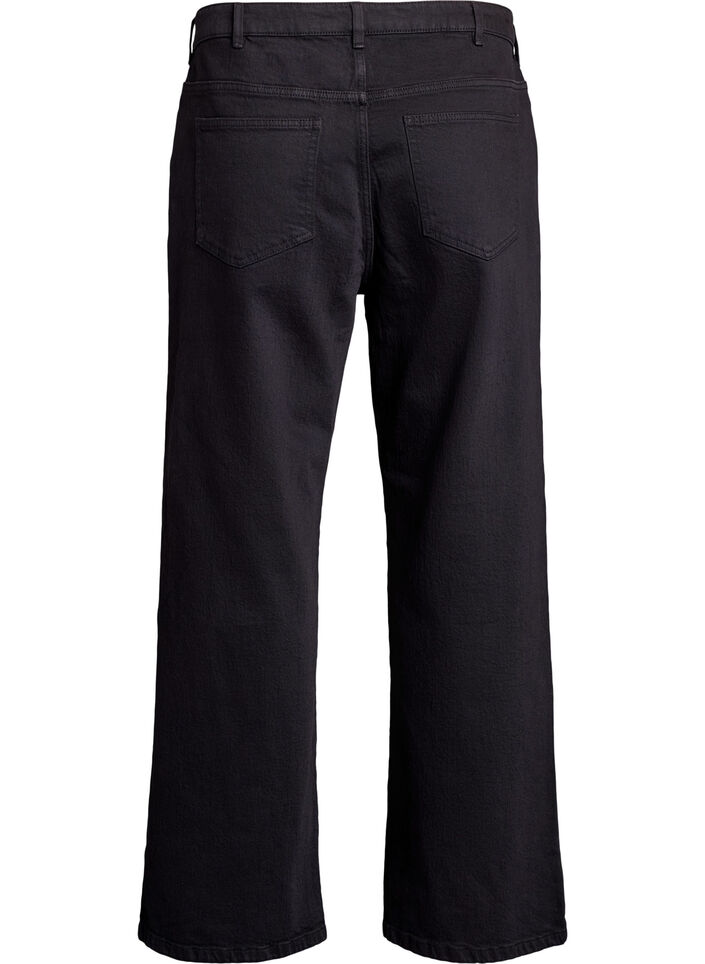 Jean à jambe large et taille haute, Noir, Packshot image number 1
