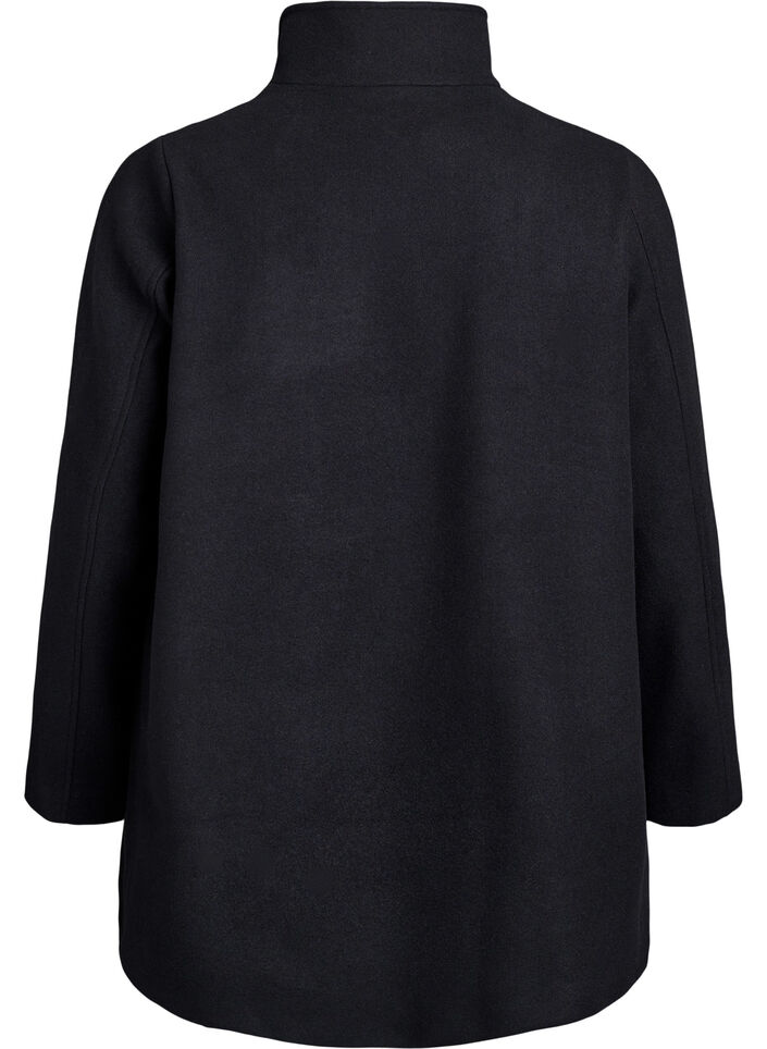 Manteau court &agrave; la coupe &eacute;vas&eacute;e, Noir, Packshot image number 1
