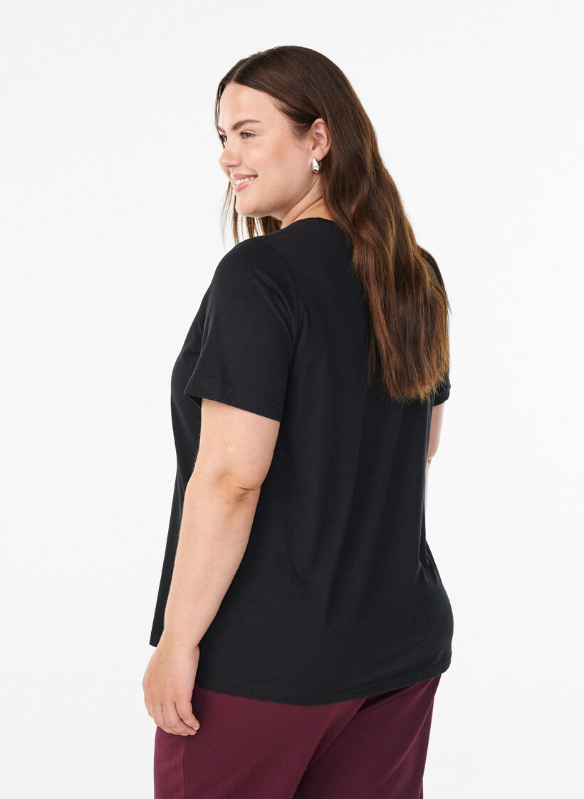 T-shirt imprim&eacute;, Noir, Model image number 2