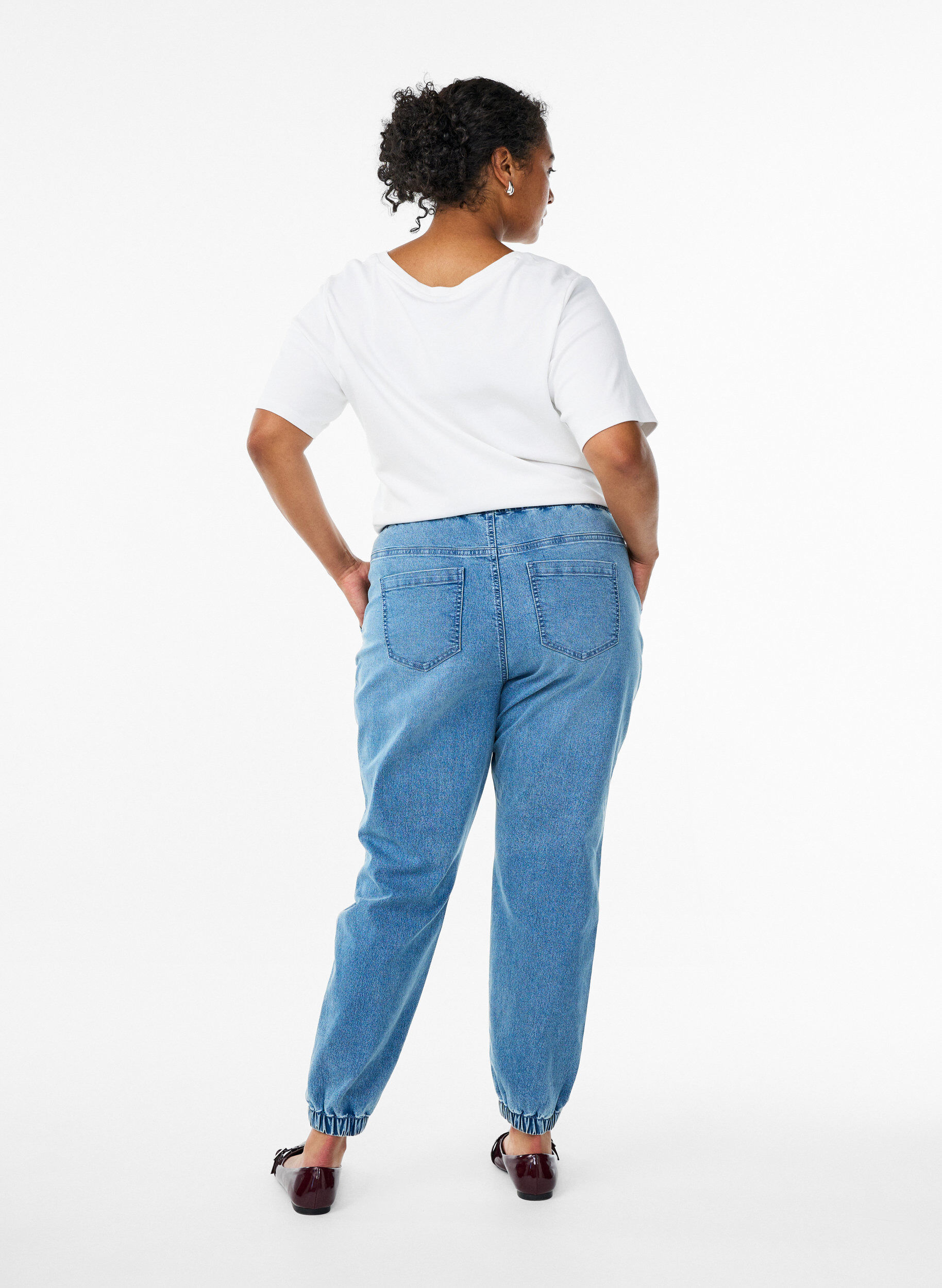 ZizziPantalon de jogging en denim avec des poches, Bleu Clair, Model image number 2