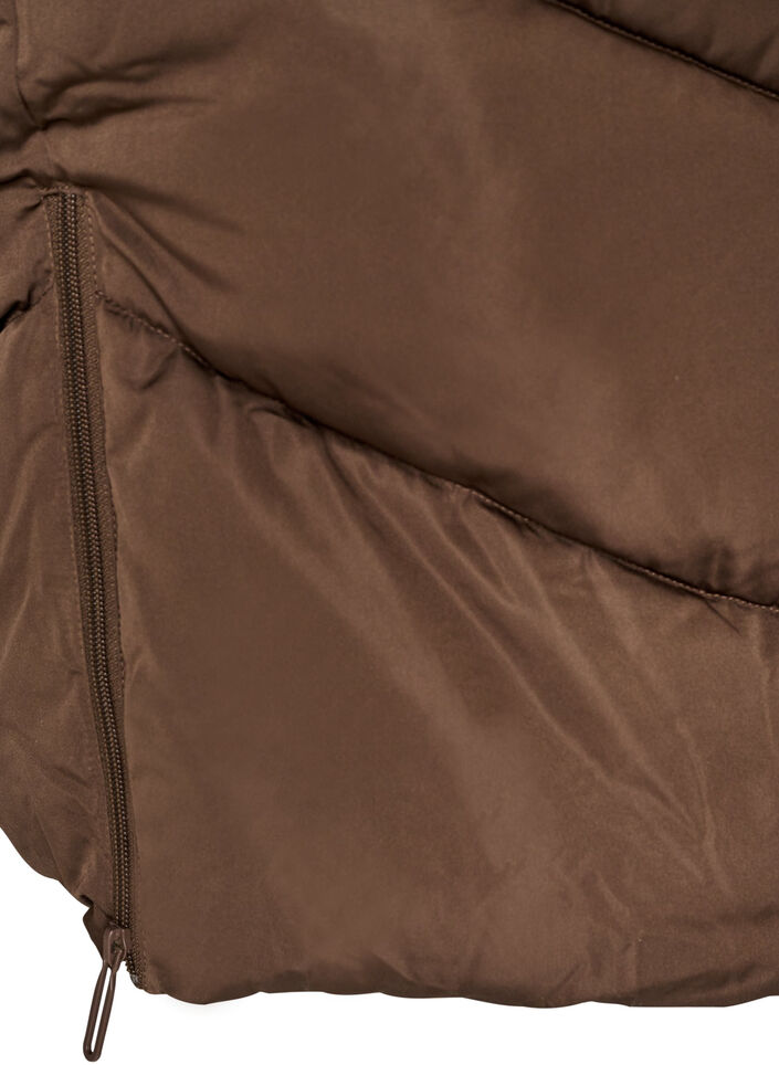 Doudoune longue avec capuche et poches, Marron, Packshot image number 4