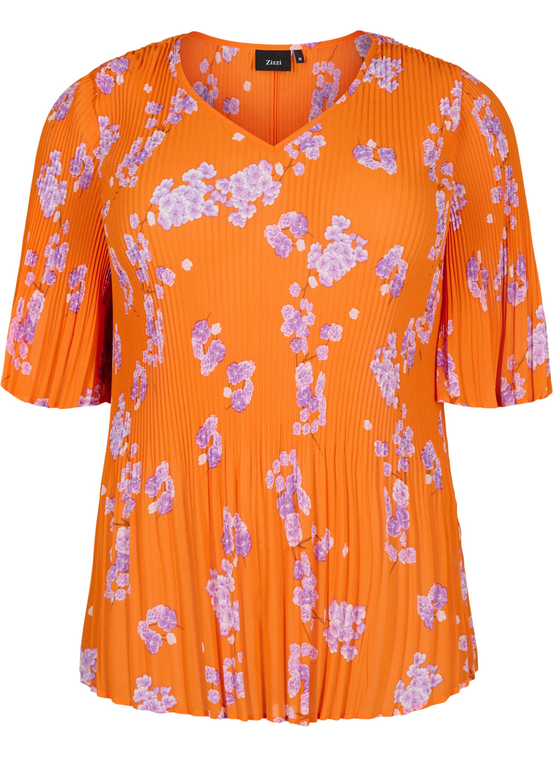 Zizzi Blouse &agrave; fleurs en pliss&eacute;, Exuberance Flower, Packshot image number 0
