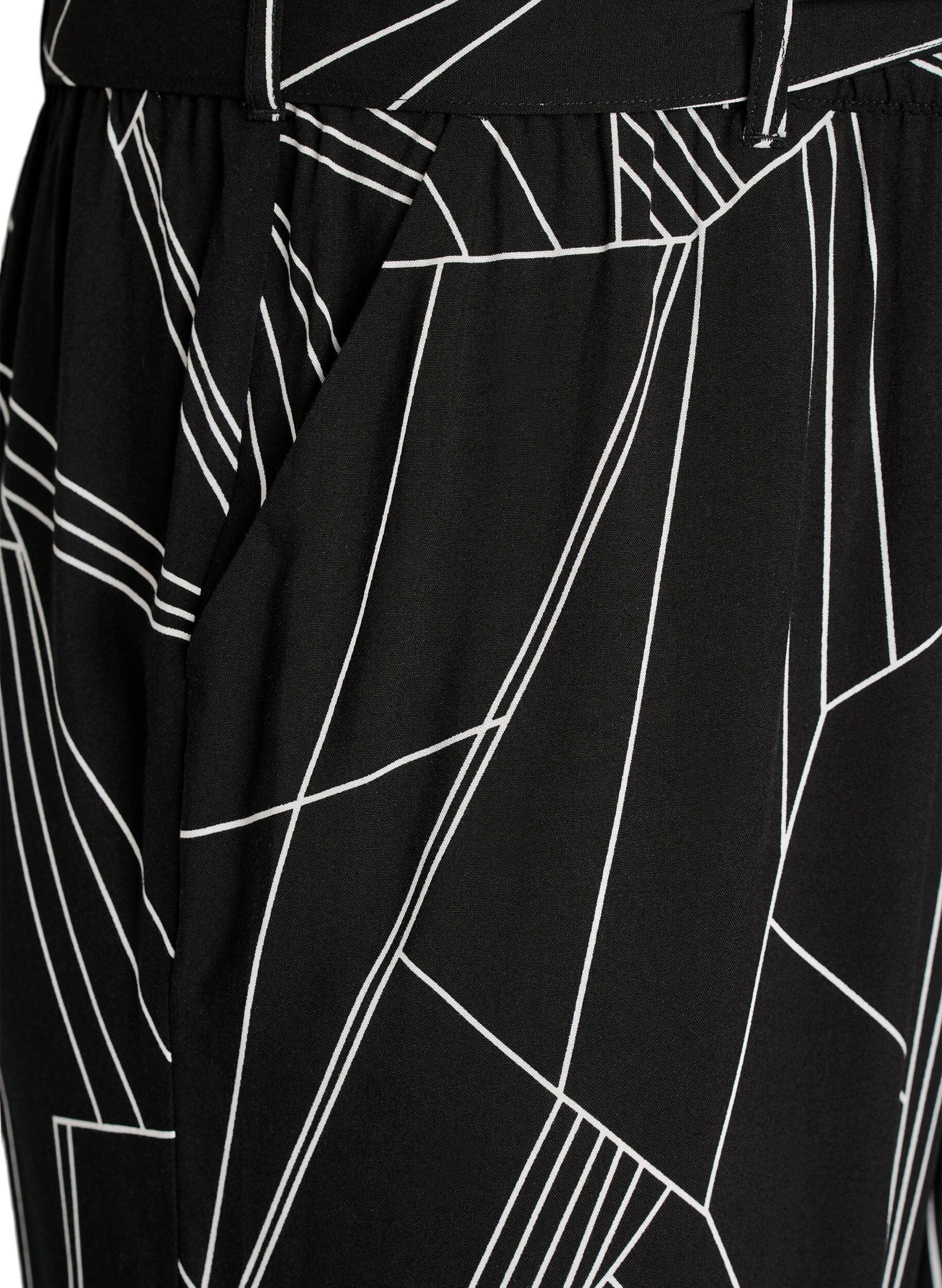 ZizziPantalon taille haute en viscose, Noir, Packshot image number 2