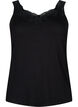 Top en viscose avec bord en dentelle, Noir, Packshot image number 0