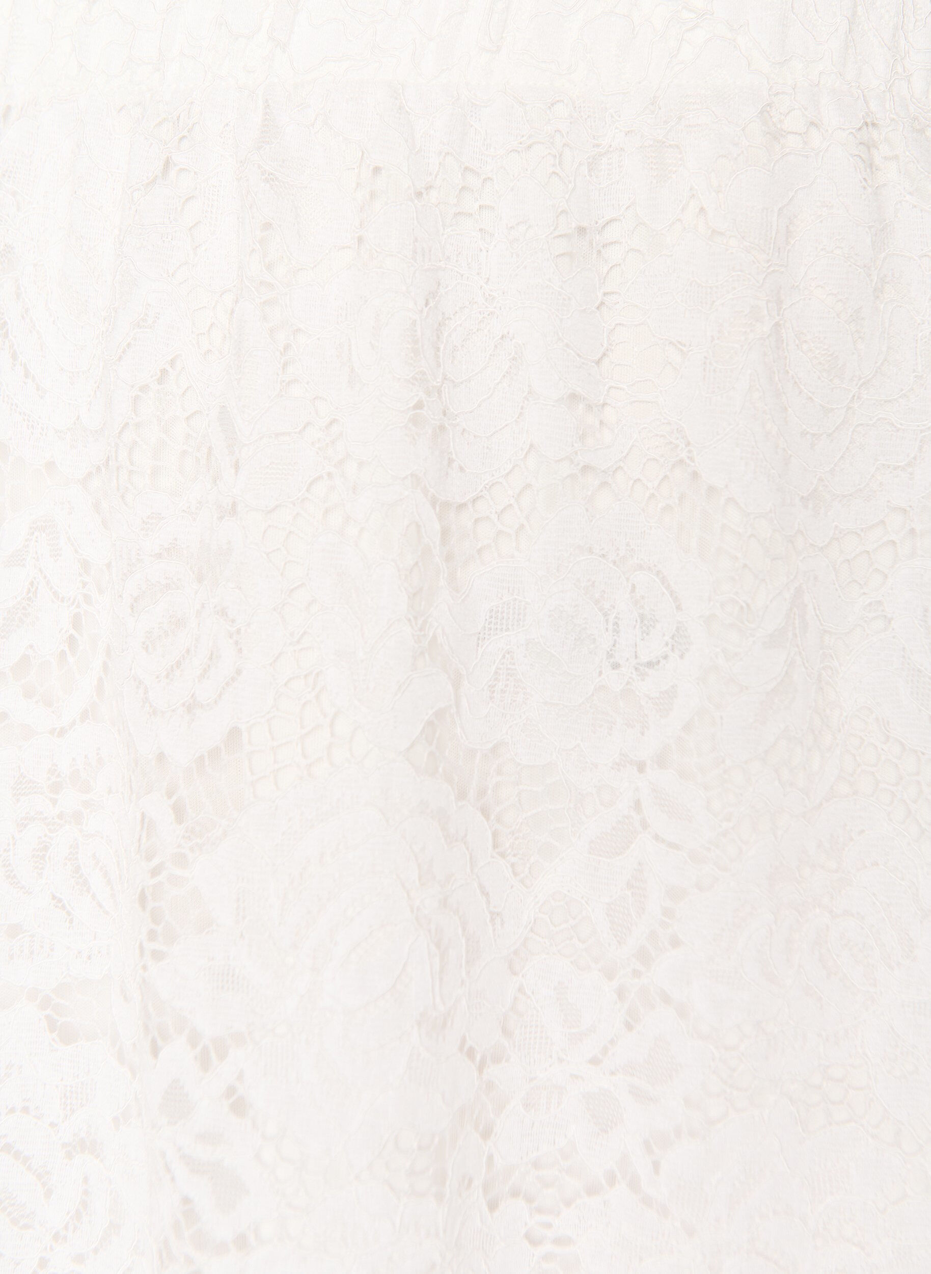 ZizziJupe midi en dentelle avec taille &eacute;lastique, Blanc, Packshot image number 2