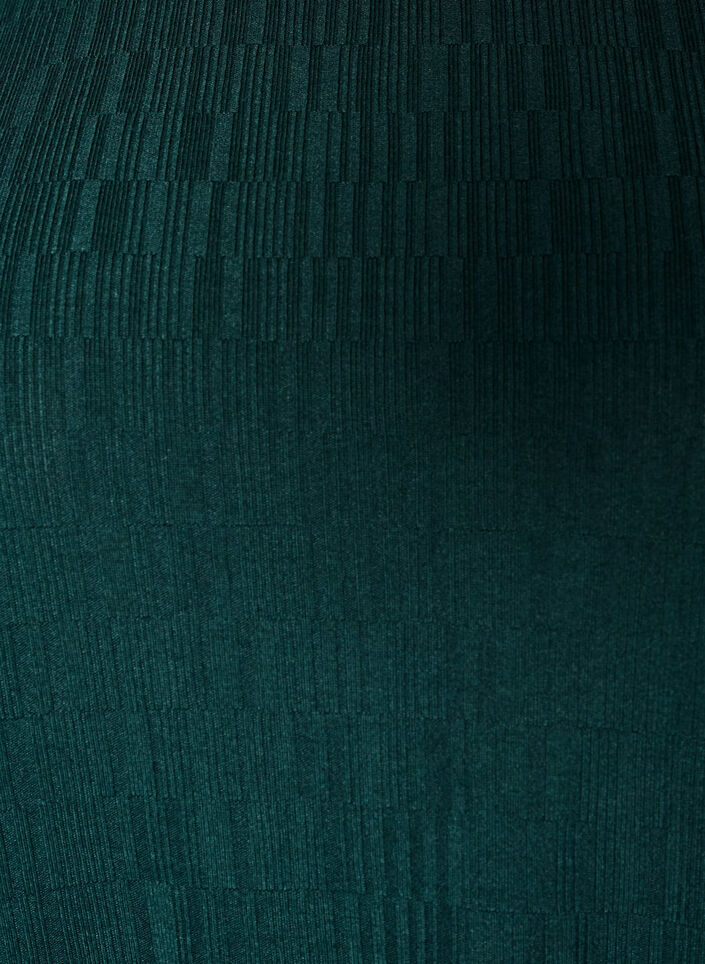 Chemisier &agrave; texture et manches 3/4, Vert fonc&eacute;, Packshot image number 2