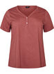 T-shirt dot&eacute; de boutons, Marron, Packshot image number 0