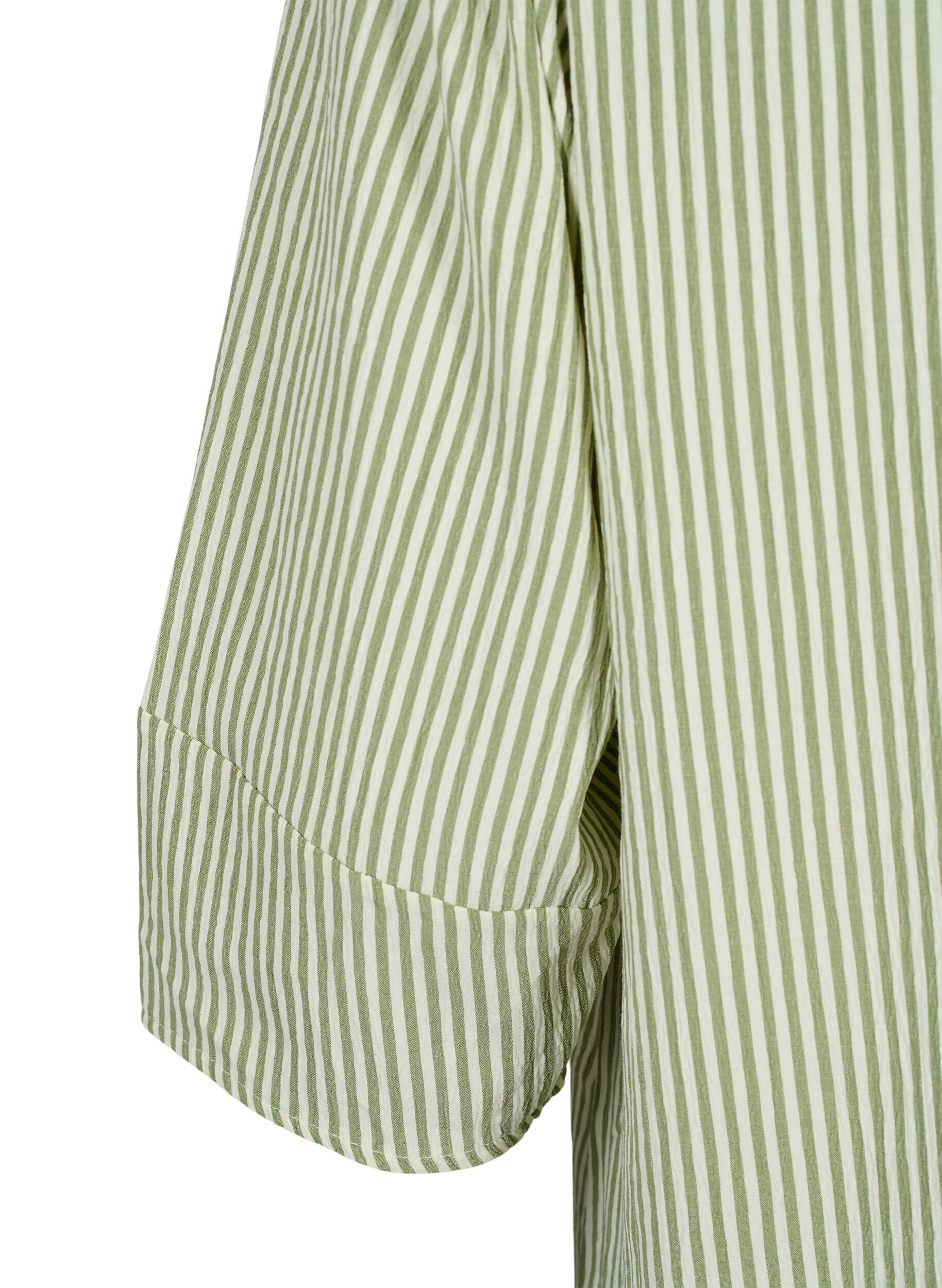 Zizzi Robe ray&eacute;e &agrave; manches 3/4, Green Stripe, Packshot image number 3