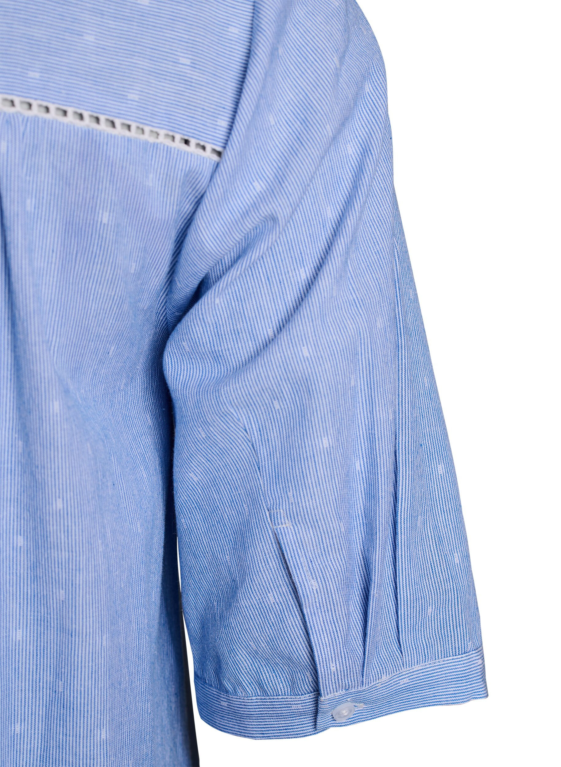 Zizzi Robe courte &agrave; rubans en dentelle et forme trap&egrave;ze, Bleu, Packshot image number 3