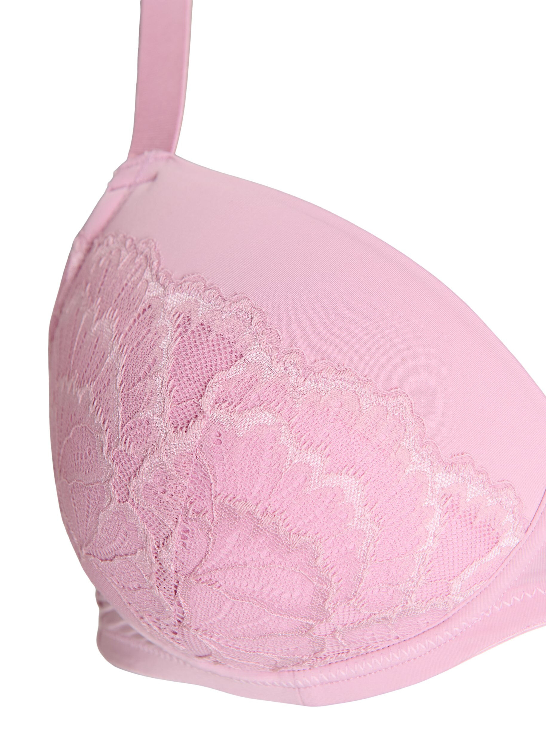Zizzi Soutien-gorge rembourr&eacute; avec armatures et dentelle, Mauve, Packshot image number 2