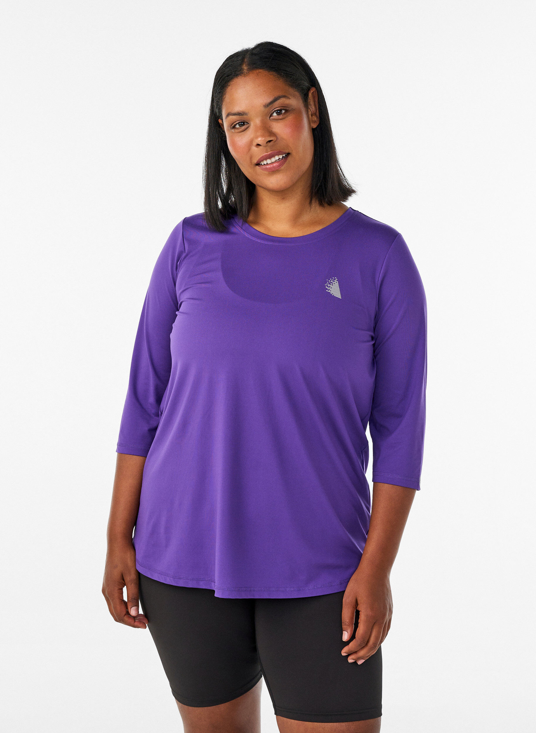 ZizziSports top with 3/4 sleeves, Violet, Model image number 0
