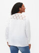 Blouse à manches longues avec détails en dentelle , Bright White, Model image number 1