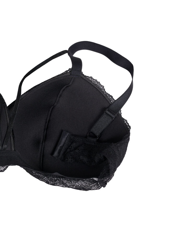 Soutien-gorge en dentelle avec détails en string, Noir, Packshot image number 3