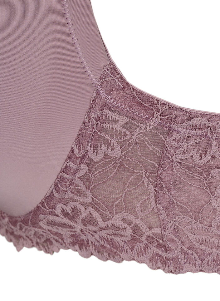 Soutien-gorge moulé avec dentelle et coupes lisses, Rose, Packshot image number 3