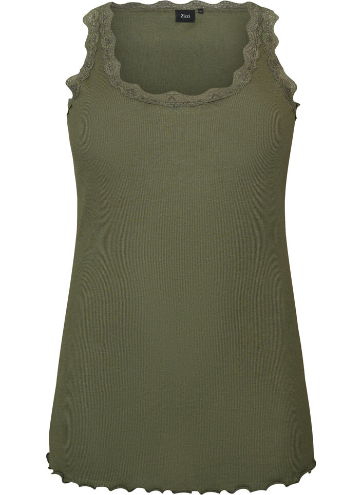 Haut &agrave; dentelle, Vert, Packshot image number 0
