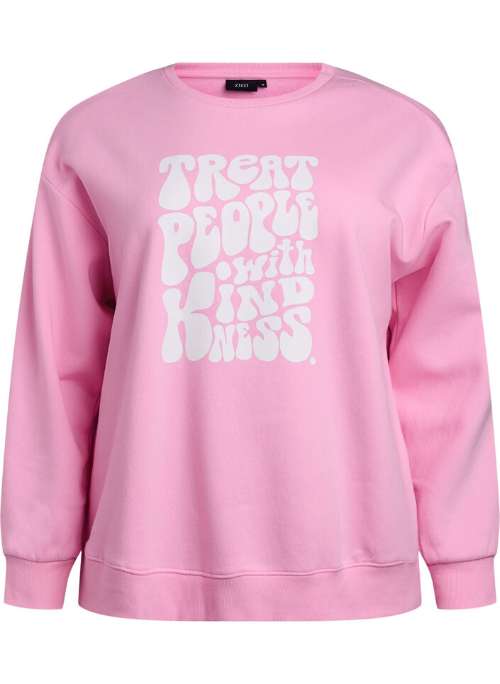 Sweat-shirt avec texte imprimé, Bubblegum, Packshot image number 0