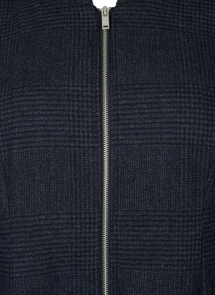 Manteau à carreaux avec de la laine, Dark Grey Melange, Packshot image number 2