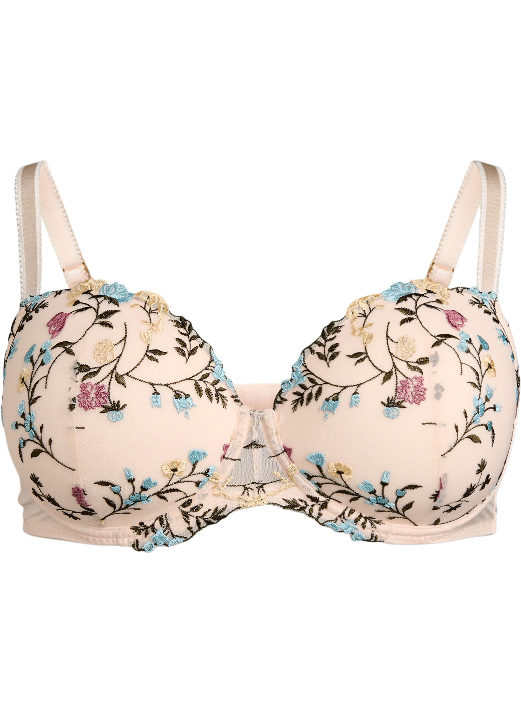 Soutien-gorge moul&eacute; avec fleurs brod&eacute;es