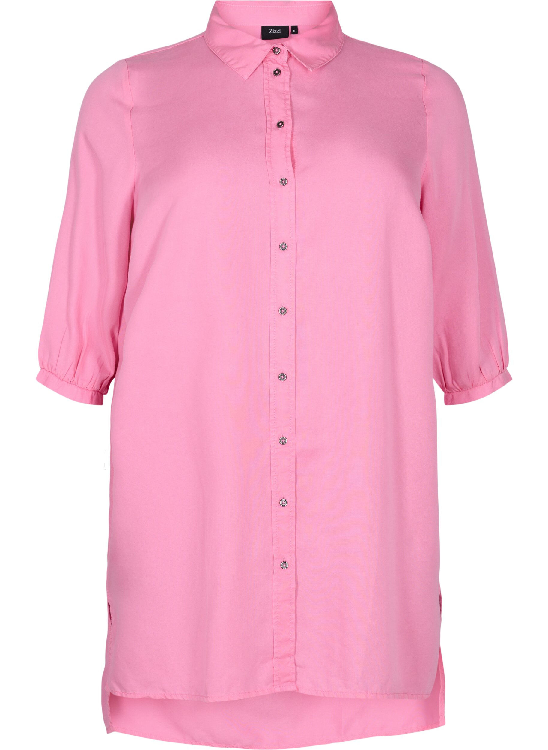 Zizzi Chemise longue &agrave; manches 3/4 en lyocell (TENCEL&trade;), Rosebloom, Packshot image number 0