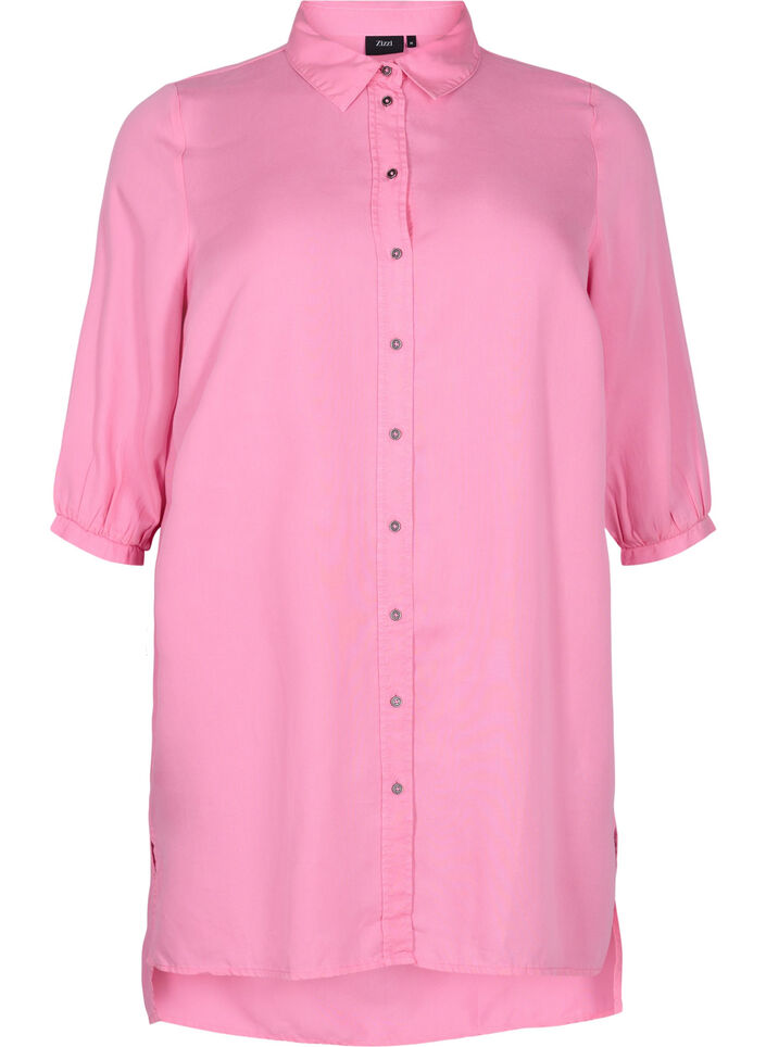 Chemise longue à manches 3/4 en lyocell (TENCEL™), Rosebloom, Packshot image number 0