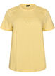 T-shirt en coton biologique avec broderie ajour&eacute;e, Jaune clair, Packshot image number 0