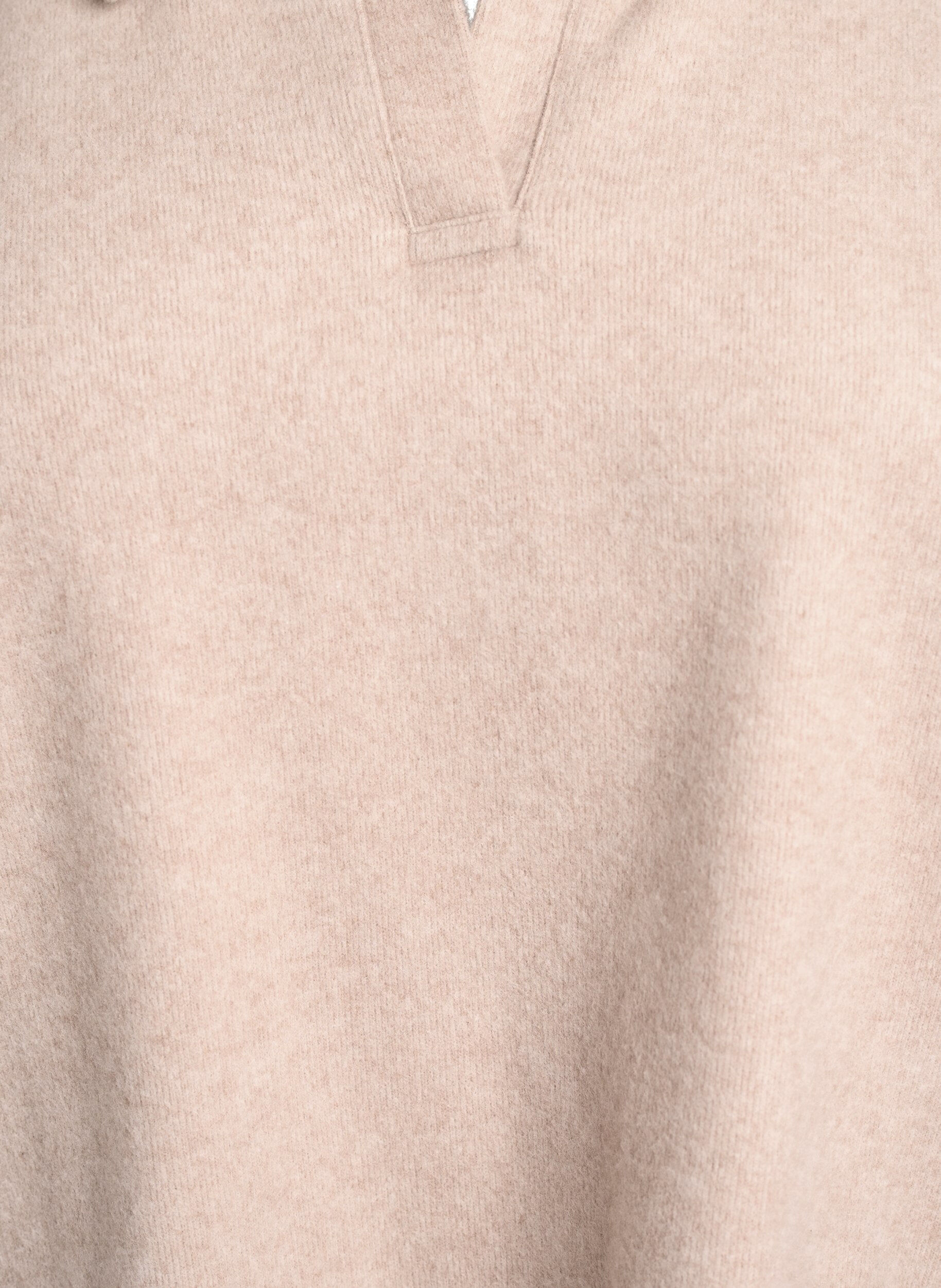 Zizzi Blouse en jersey avec col et d&eacute;collet&eacute; en V, Beige, Packshot image number 2